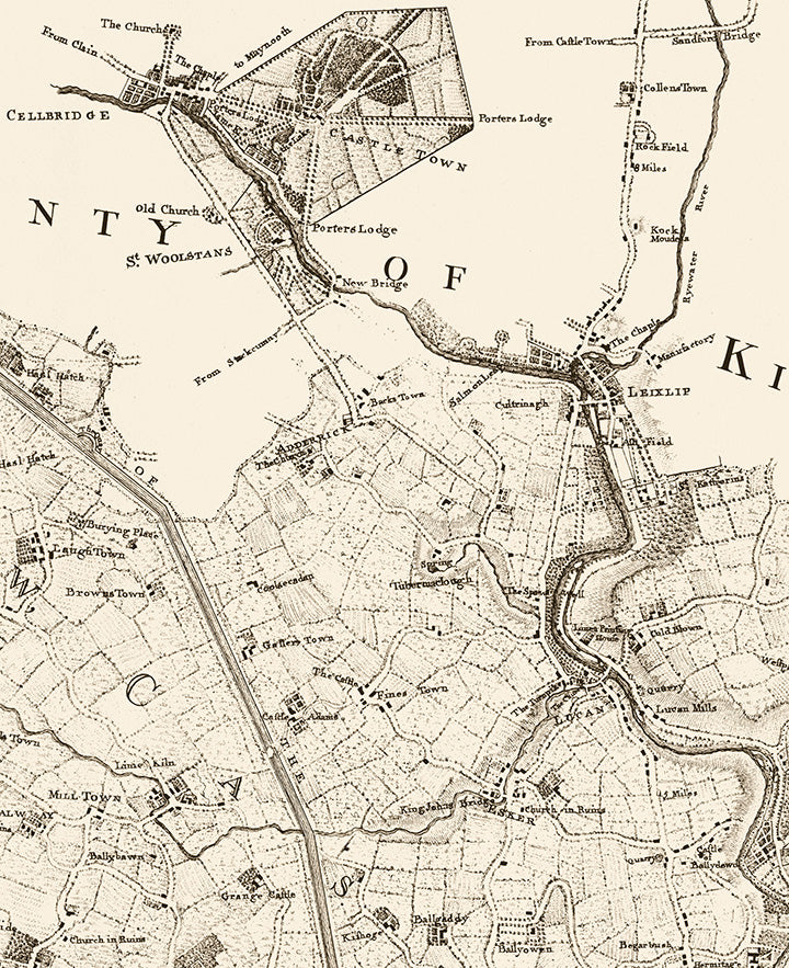 Detail from Map showing Castletown House , Celbridge and Leixlip