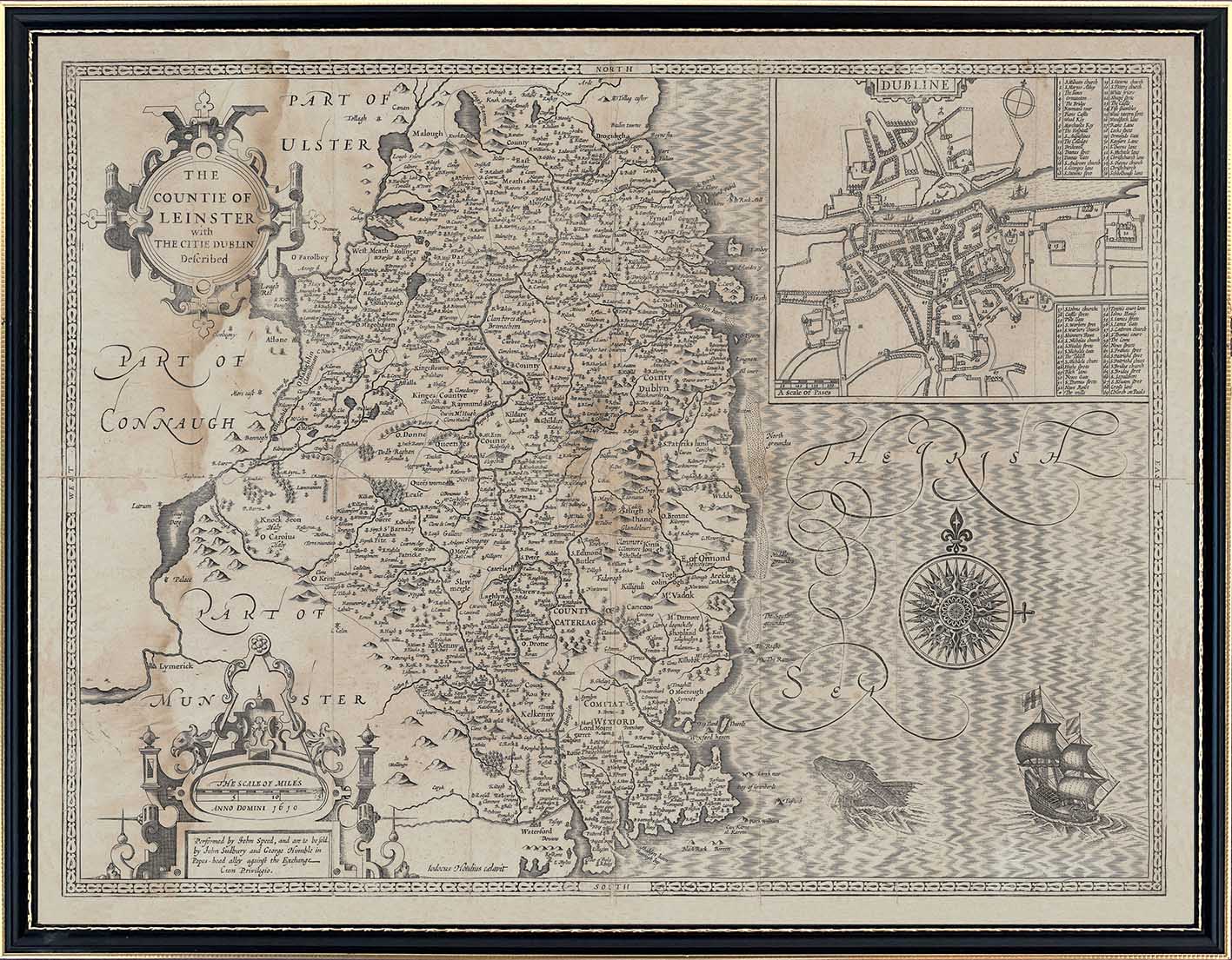 John Speed's 1610 Complete set of 5 x Maps of Ireland and the 4 provinces (Original size).