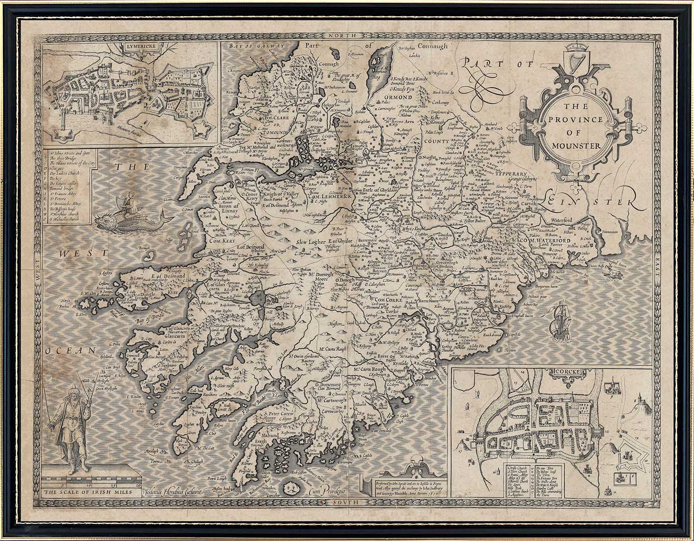 John Speed's 1610 Complete set of 5 x Maps of Ireland and the 4 provinces (Original size).