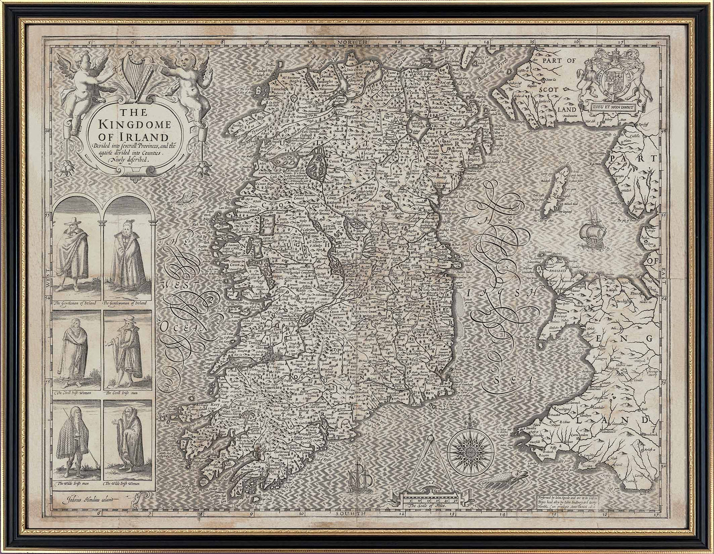 John Speed's 1610 Complete set of 5 x Maps of Ireland and the 4 provinces (Enlarged).