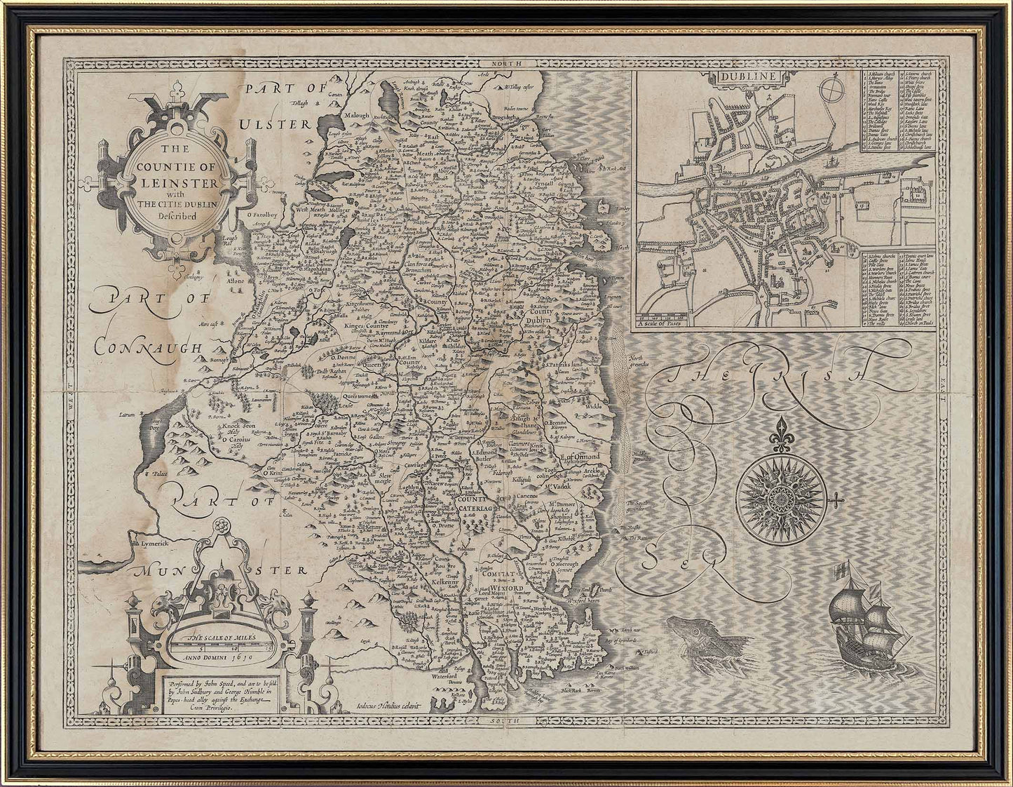 John Speed's 1610 Complete set of 5 x Maps of Ireland and the 4 provinces (Enlarged).