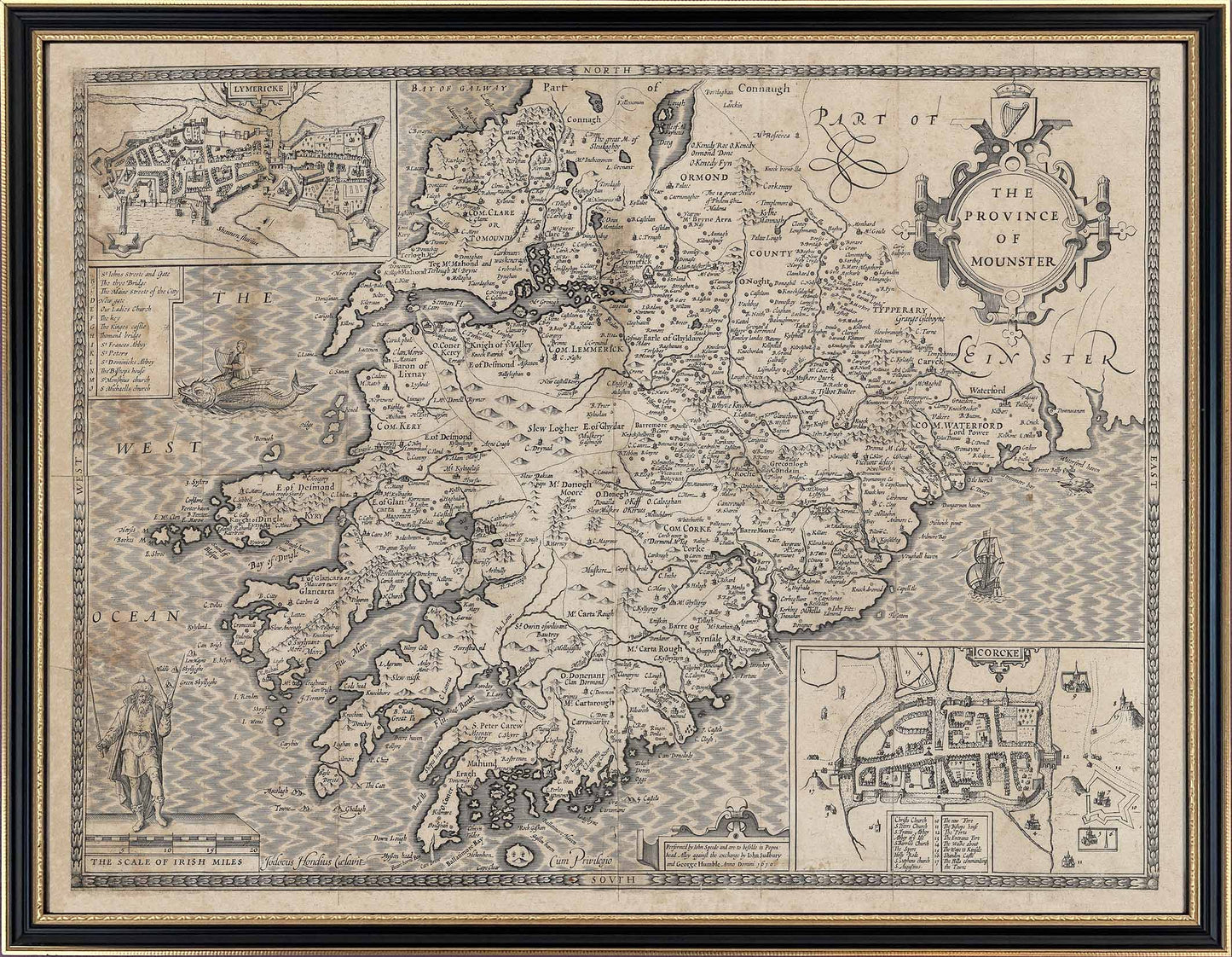 John Speed's 1610 Complete set of 5 x Maps of Ireland and the 4 provinces (Enlarged).
