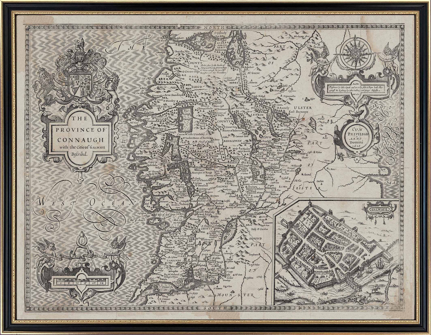 John Speed's 1610 Complete set of 5 x Maps of Ireland and the 4 provinces (Enlarged).