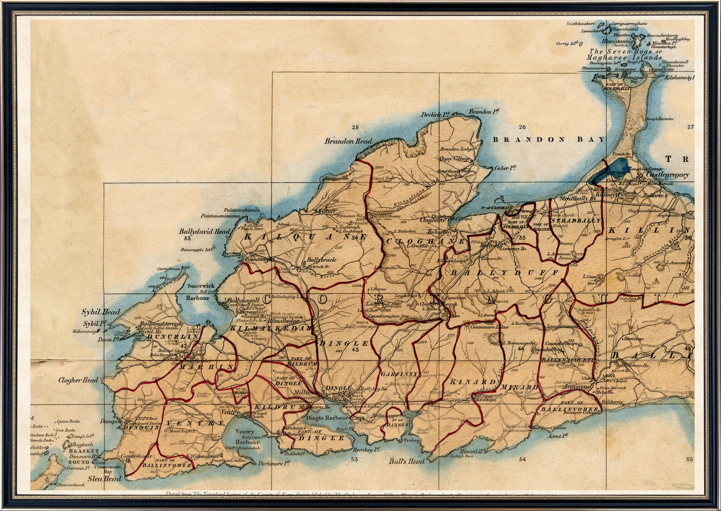 Full-size (79cm x 110cm) Dingle Peninsula customisation example @€375