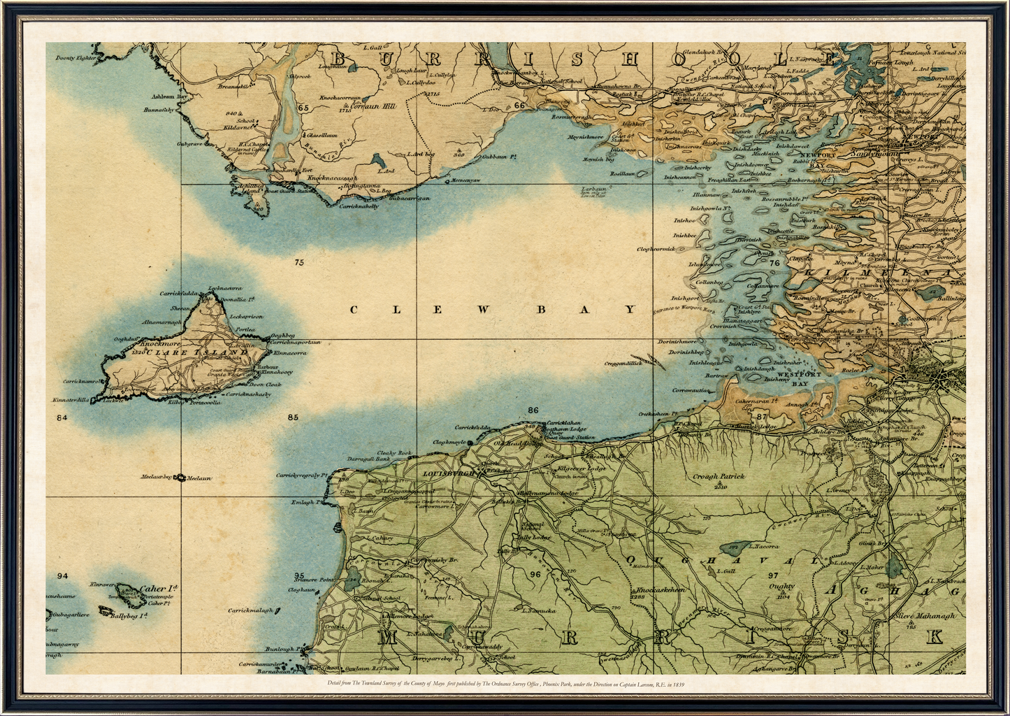 Full size (110cm x 79cm) Clew Bay & Westport customisation example @ €375
