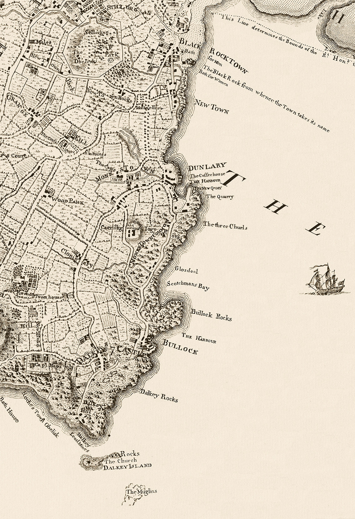 Detail of the South Dublin coastline in 1760