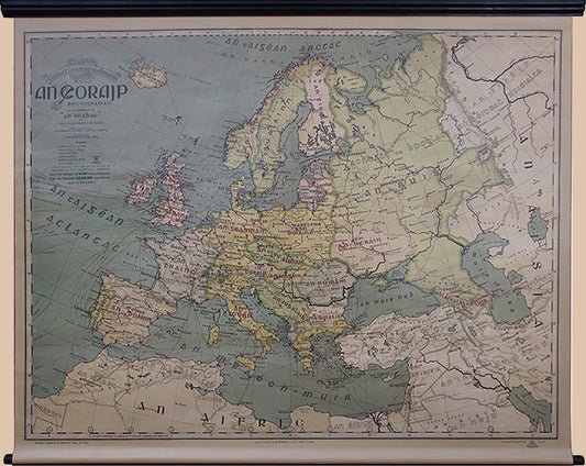 An Amazing Map of Europe the Irish Language from the late 1920's..