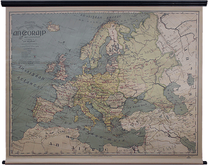 Map of Europe in Irish (Léarscáil na hEorpa) Full original size (1.56m x1.38m)