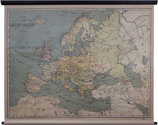 Map of Europe in Irish (Léarscáil na hEorpa) Full original size (1.56m x1.38m)