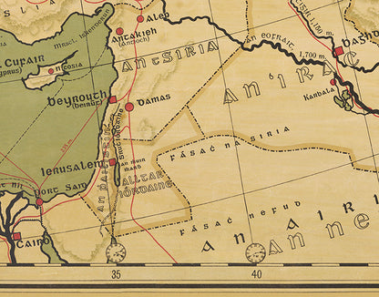 Detail from Map showing Middle-East and Palestine 