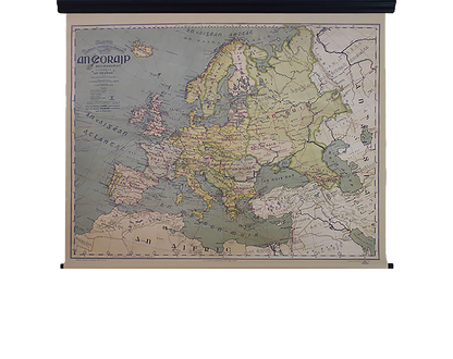 Map of Europe in Irish (Léarscáil na hEorpa) 3/4 size (1.17m x 1.05m) of the original map .