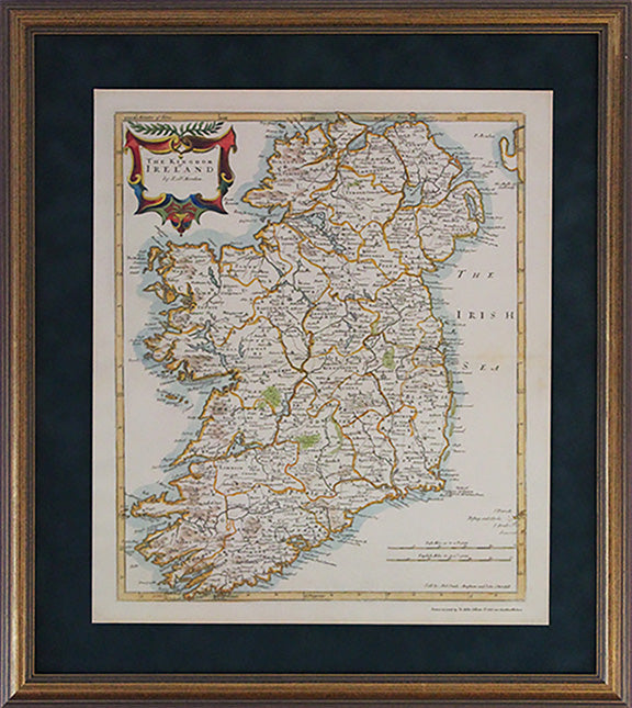 Mordens Map of the Kingdom of Ireland from circa 1695 (Enlarged)