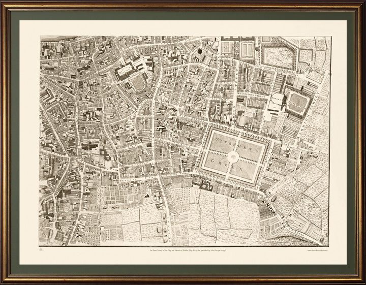 John Rocque's Complete set of 4 maps of Dublin City first published in 1756