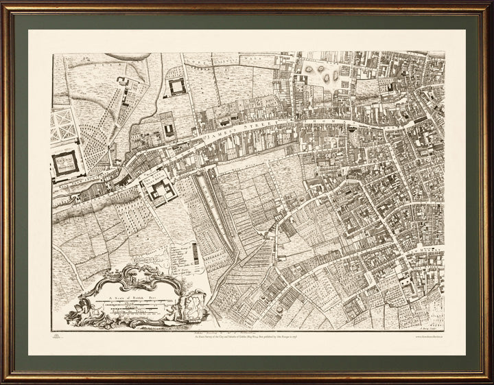 John Rocque's Complete set of 4 maps of Dublin City first published in 1756