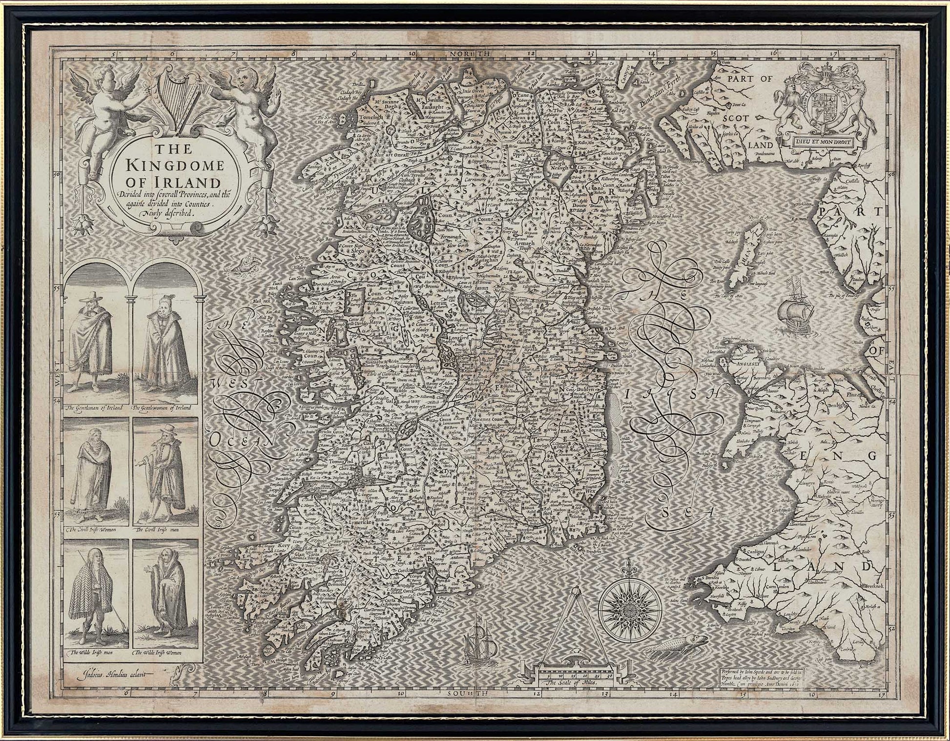 John Speed's 1610 Complete set of 5 x Maps of Ireland and the 4 provinces (Original size).