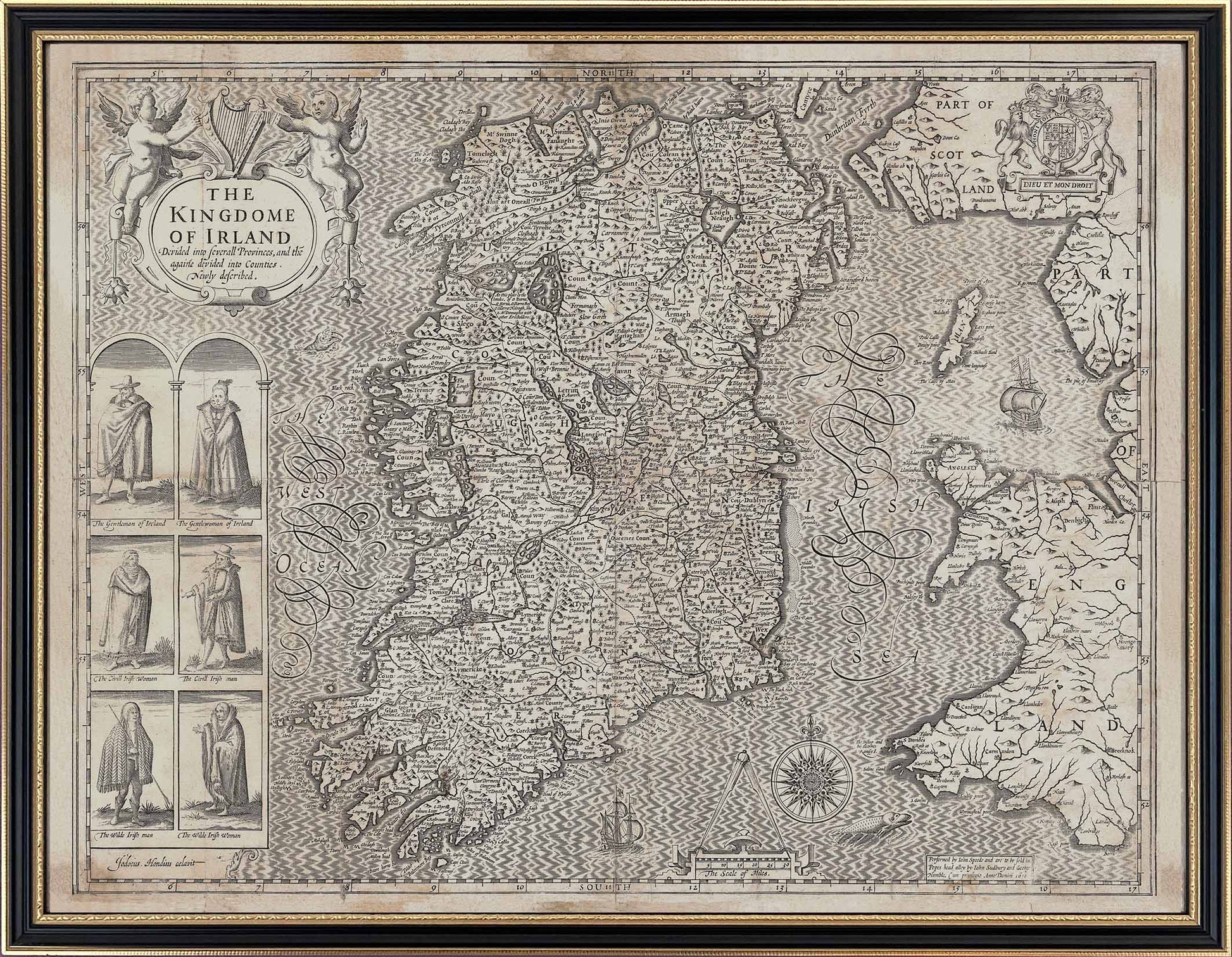 John Speed's 1610 Complete set of 5 x Maps of Ireland and the 4 provinces (Enlarged).