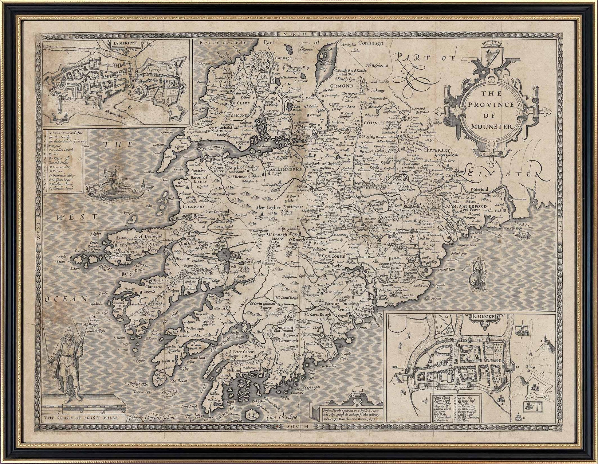 John Speed's 1610 Map of Munster (Enlarged)