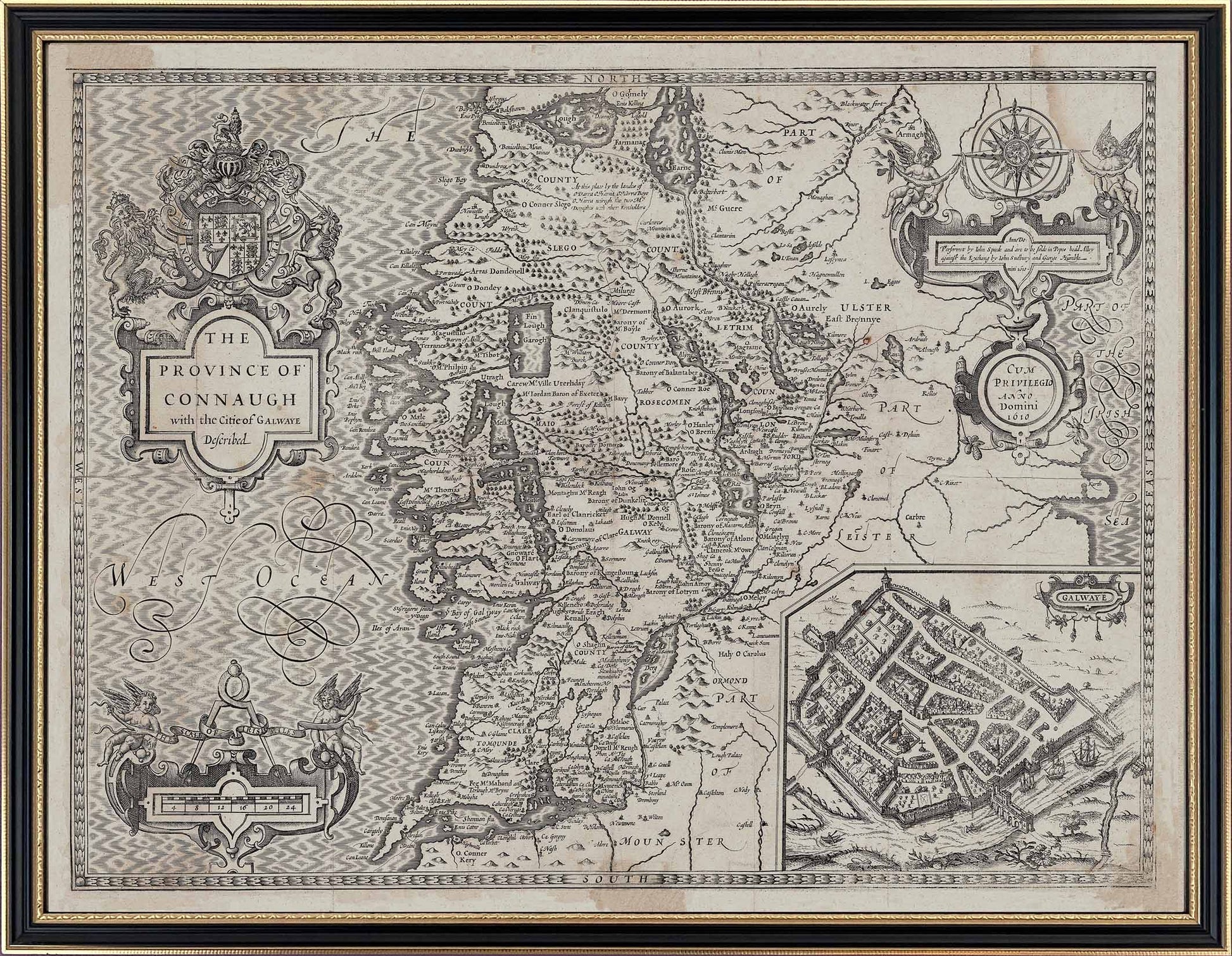 John Speed's 1610 Complete set of 5 x Maps of Ireland and the 4 provinces (Enlarged).