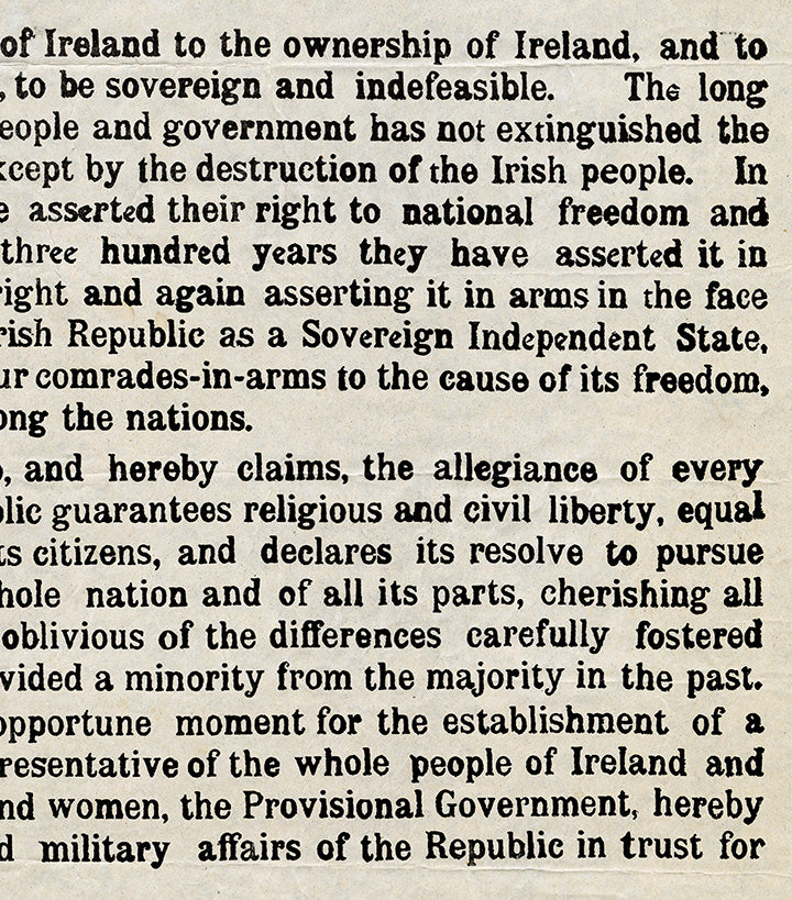 Detail from the Proclamation copy showing many of the flaws from the original