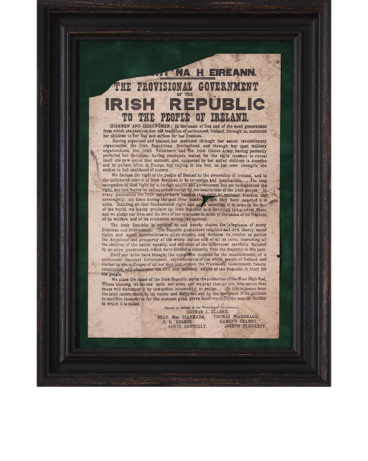 Half-size 1916 copy of the Proclamation - one of just two known to exist