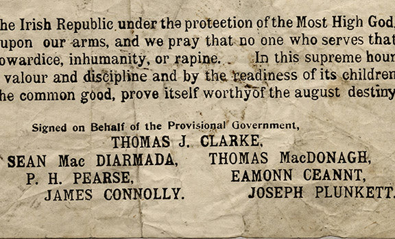 Detail from small half-size Proclamation showing inverted 'e' in 'the' on first line