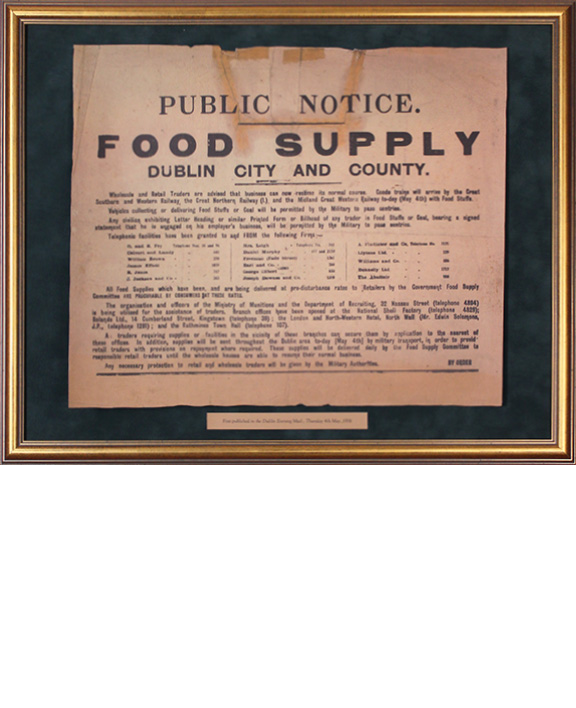 1916 Easter week Public notice - Food Supply (Limited Edition)