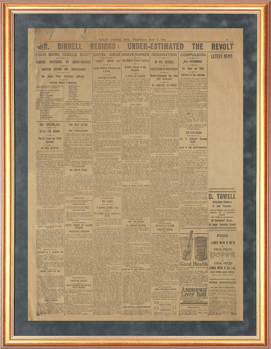 Dublin Evening Mail - 4th May 1916 -Page 3 (Headline Page)