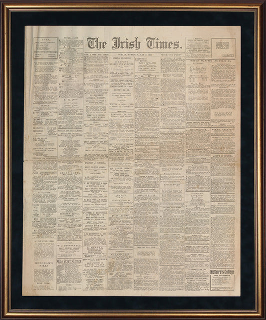 Irish Times - 2nd May 1916 - Page 1 (Front Page)