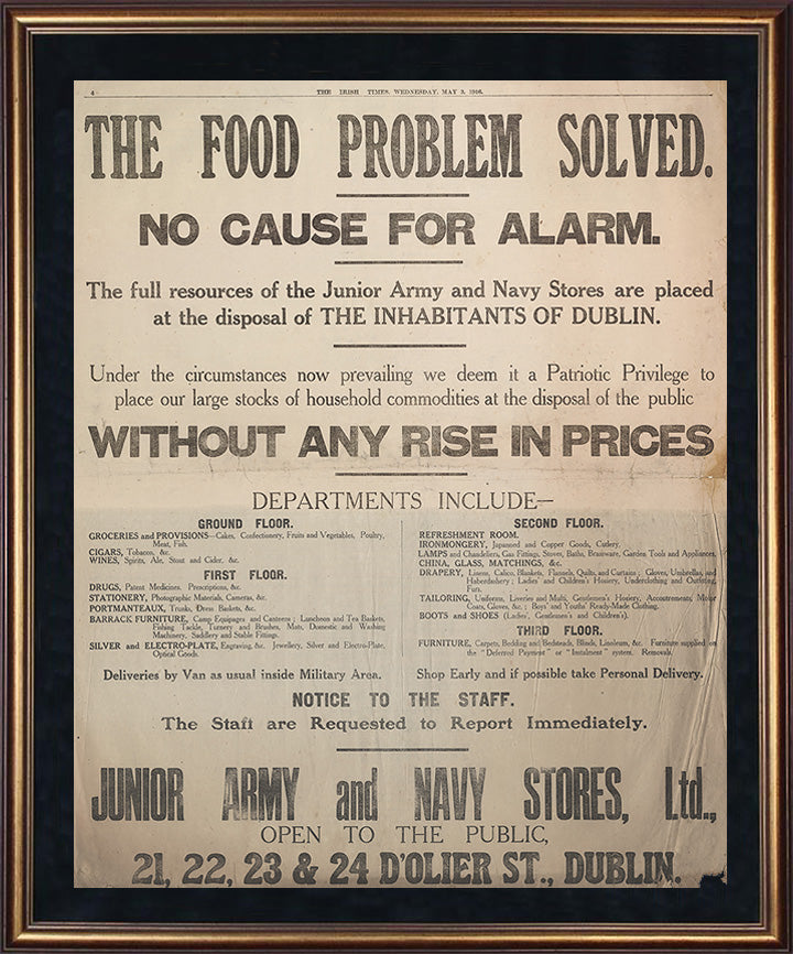 Irish Times - 3rd May 1916 - Page 4 (Back Page)