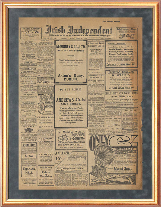 Irish Independent 5th May 1916 (6-page edition) Page 1