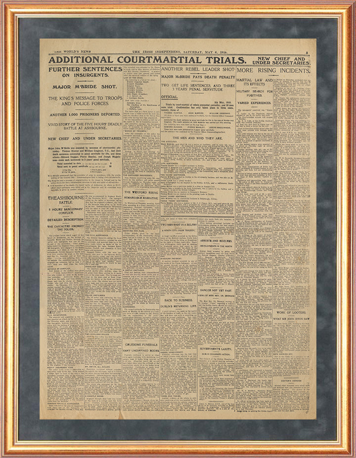 Irish Independent 6th May 1916 (8-page edition) Page 5 Headline page