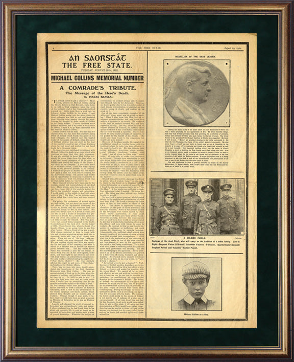 An Saorstát - The Free State - Michael Collins Memorial (First Edition) Dublin, Tuesday, August 29, 1922 Page 4 (Limited Edition)