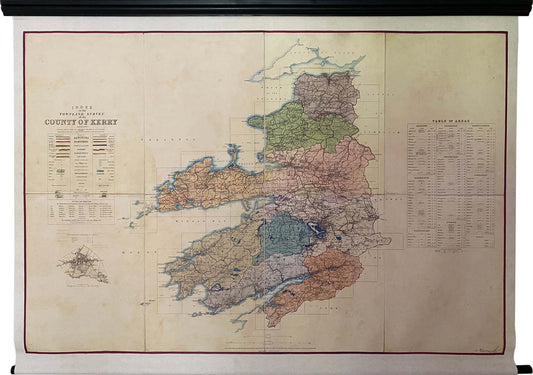 County Kerry - Townland Survey of the County of Kerry (1846) - Enlarged canvas wall-hanging