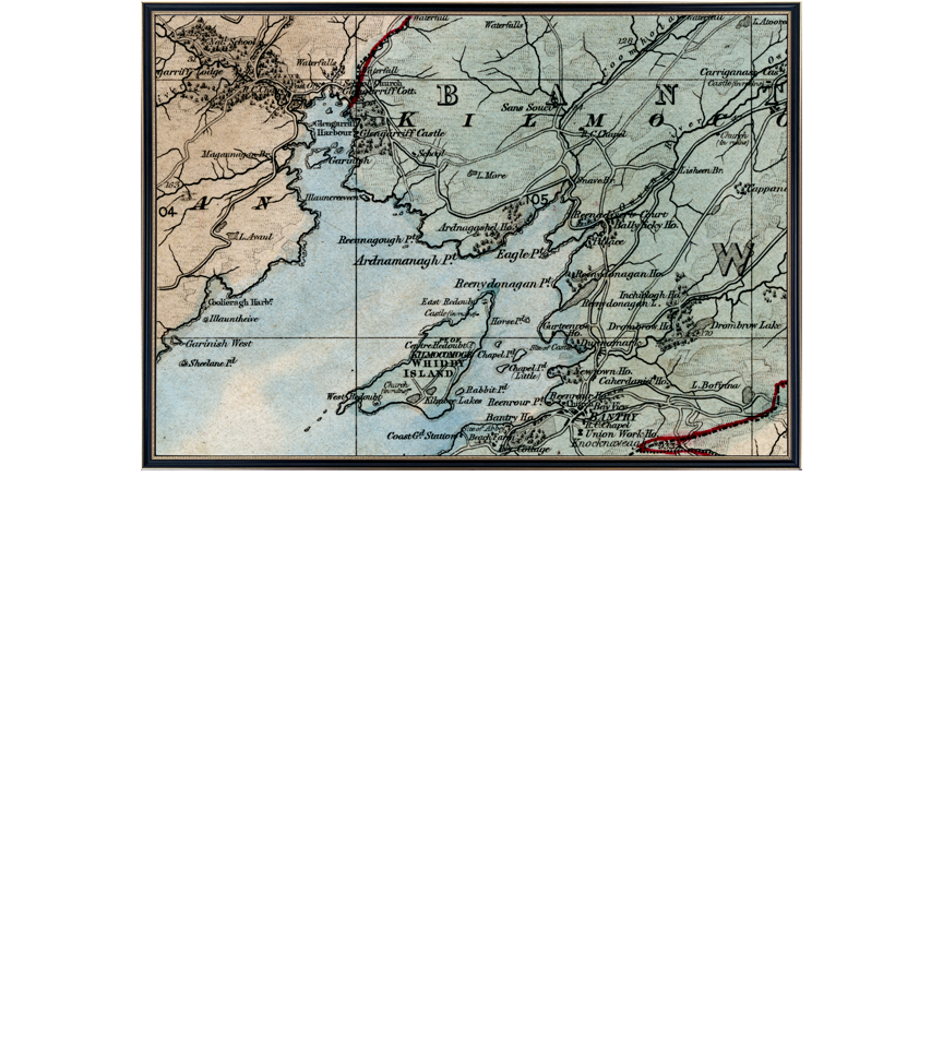Half-size (54cm x 69cm) Bantry & Glengarriff customisation example @ €250