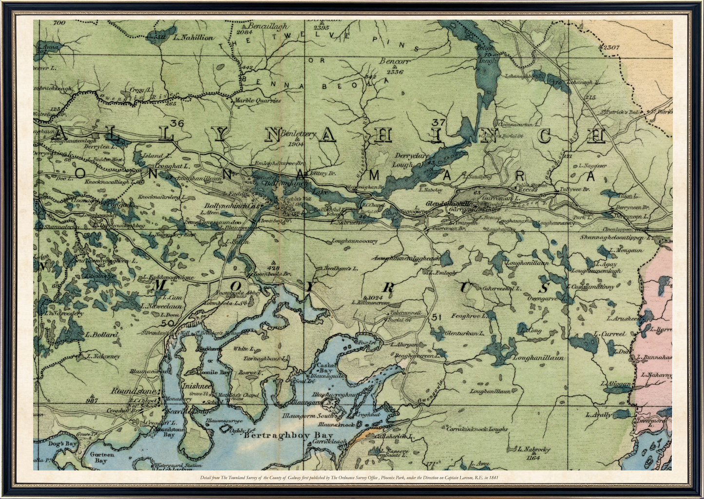 Full-size (79cm x 110cm)  Ballynahinch & Roundstone areas customisation @€375