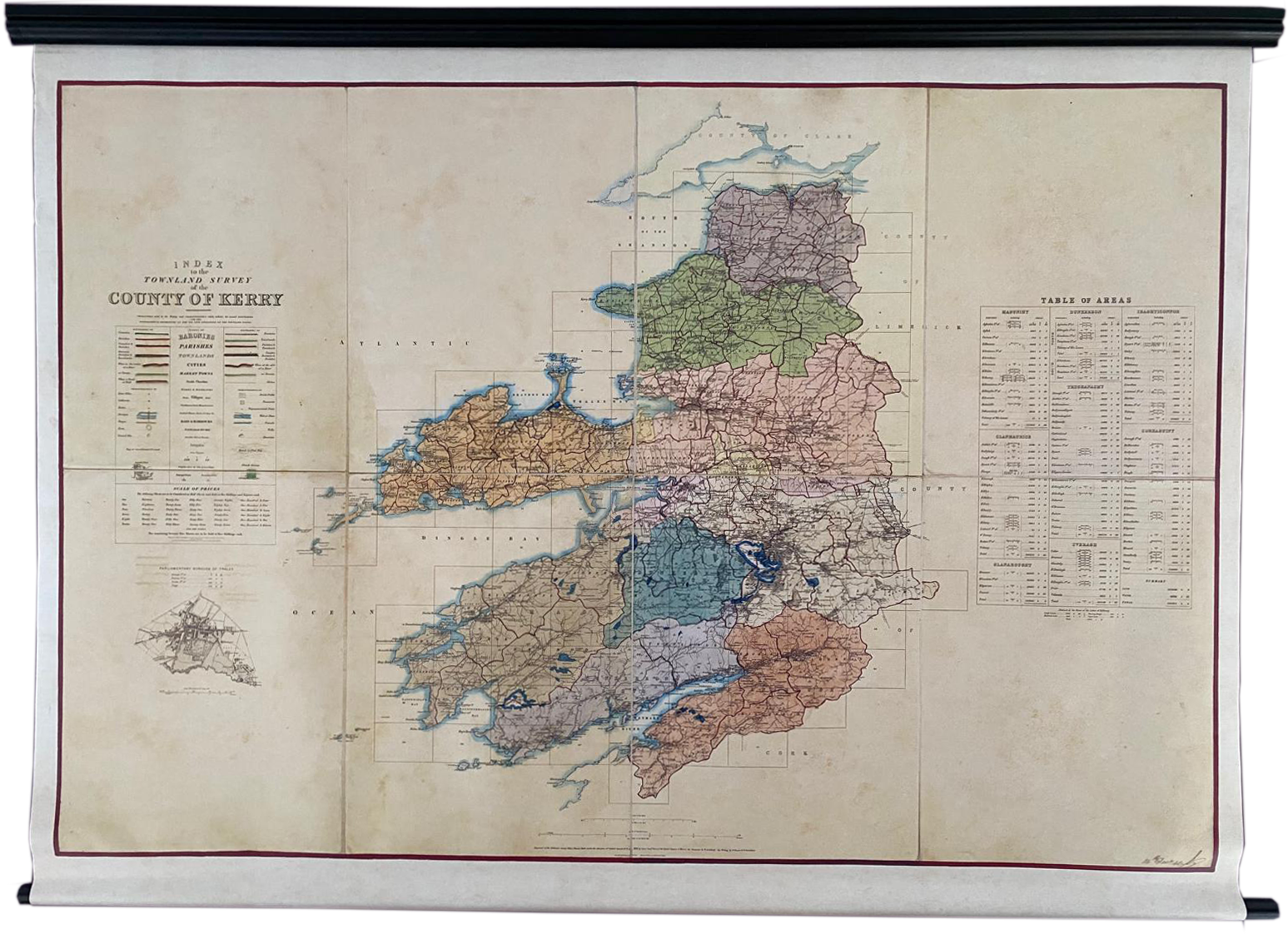 County Kerry - Townland Survey of the County of Kerry (1846) - Enlarged canvas wall-hanging